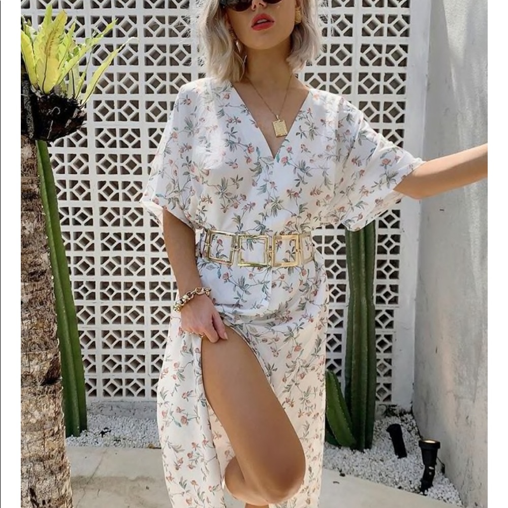 Laura Jade Cream Floral Kimono Dress